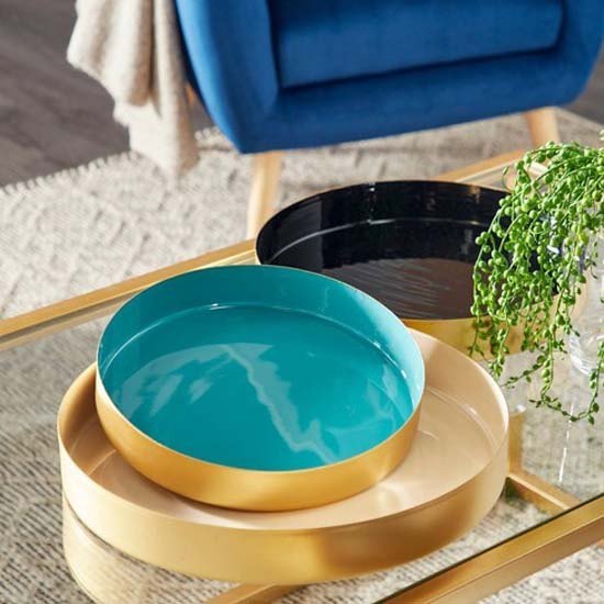 DSI Stainless Steel Set of 3 Metal Enamel Round Serving Trays, For Home, Size: 12 Inch