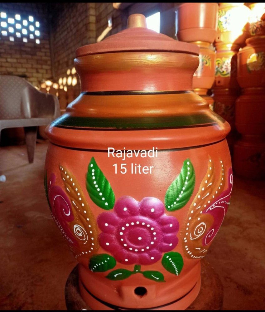 Polished Brown Terracotta Clay Water Pots, For Domestic Kitchen