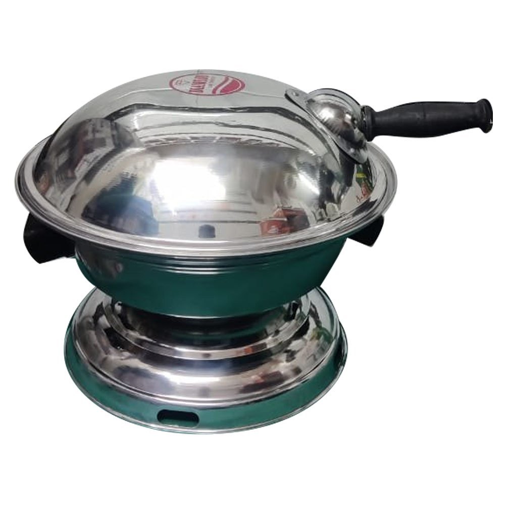 Polished Silver Aluminium Bati Cooker, For Home