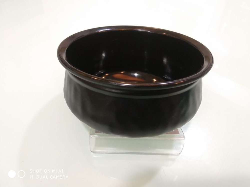 Swift International Round Melamine Black Mat Finish Handi, Size: 450ml