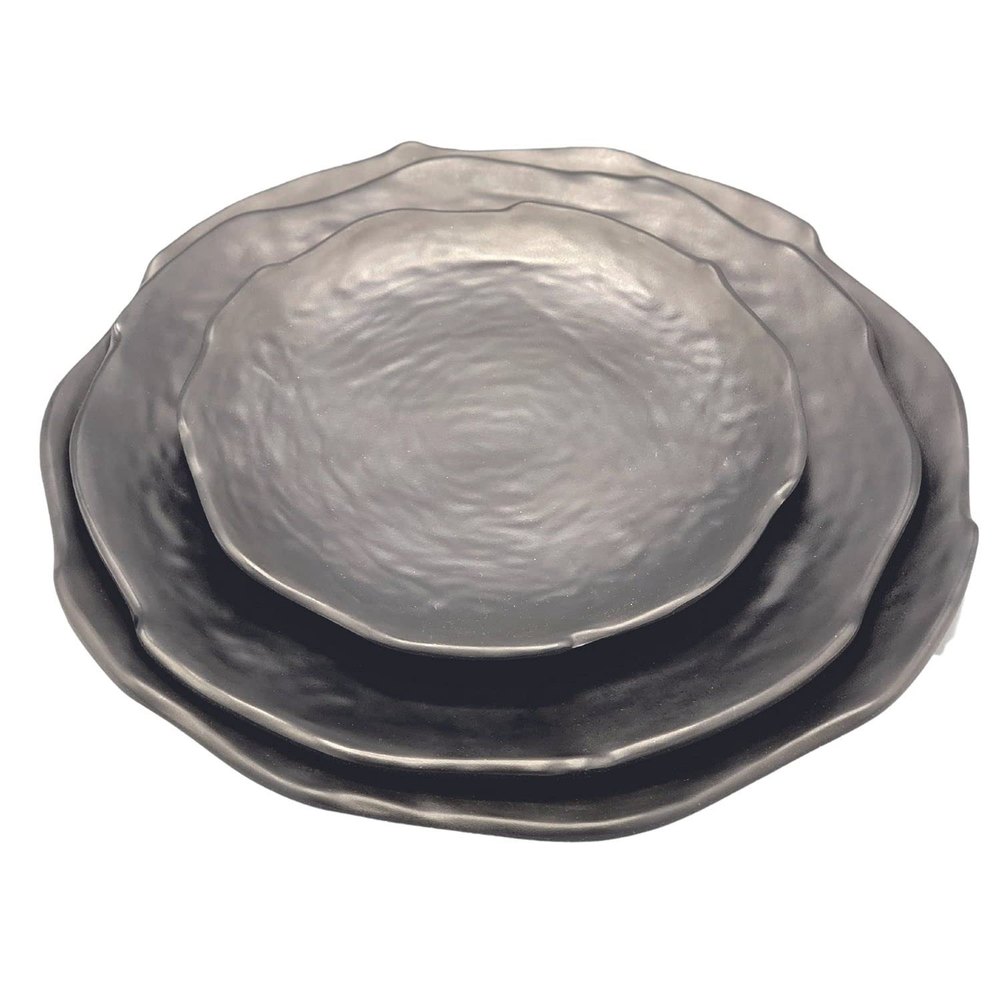 Flying Dolphin Unbreakable Melamine Small/Quater Plate For Bulk Order Black (8 Inch)