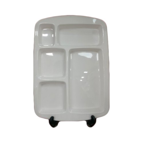 White Harmony Melamine Partition Dinner Plate