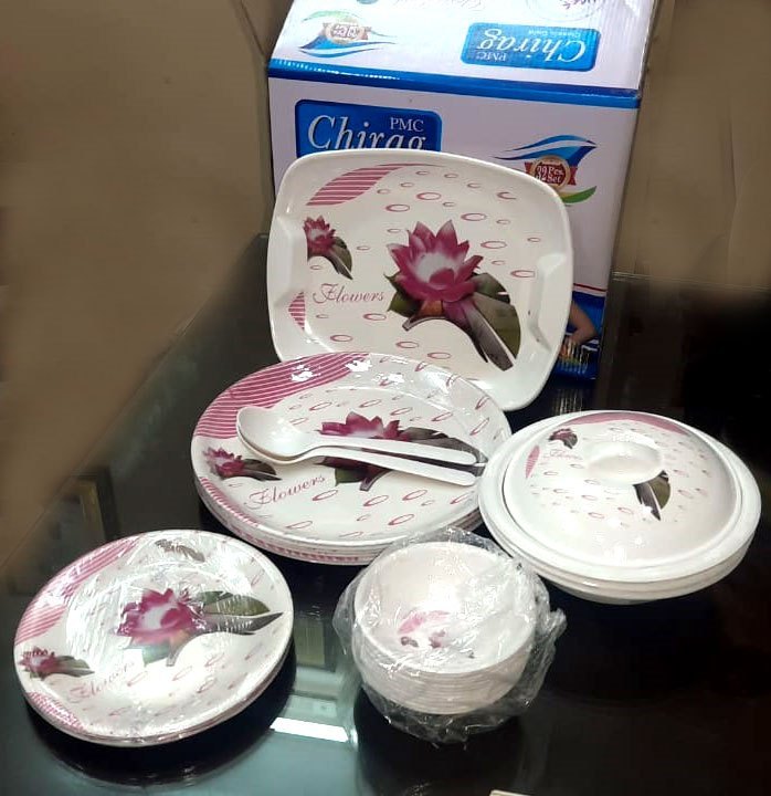32 Multicolor Melamine Dinner Set