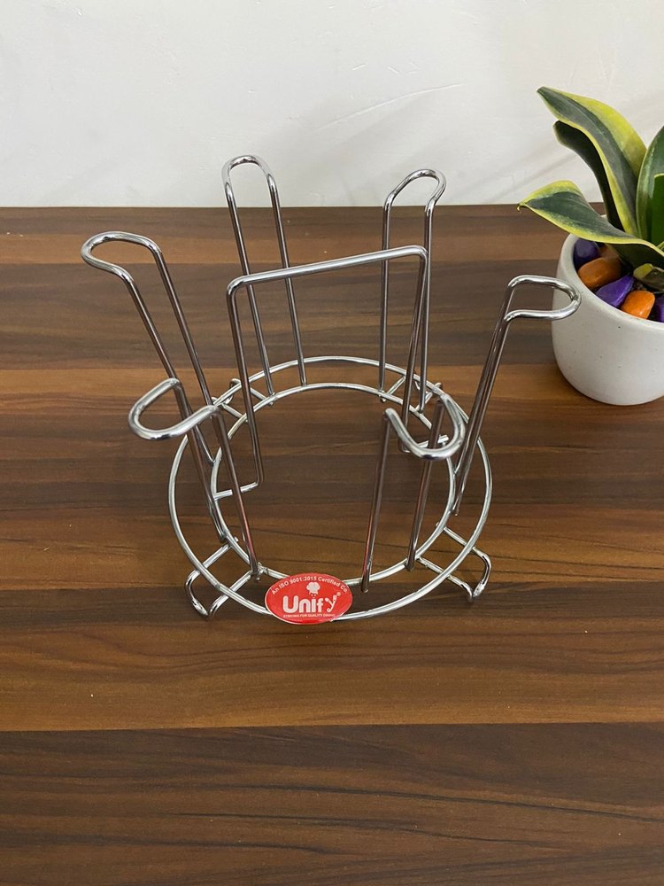 Silver Glass Holder, For Kitchen, Size: Standard