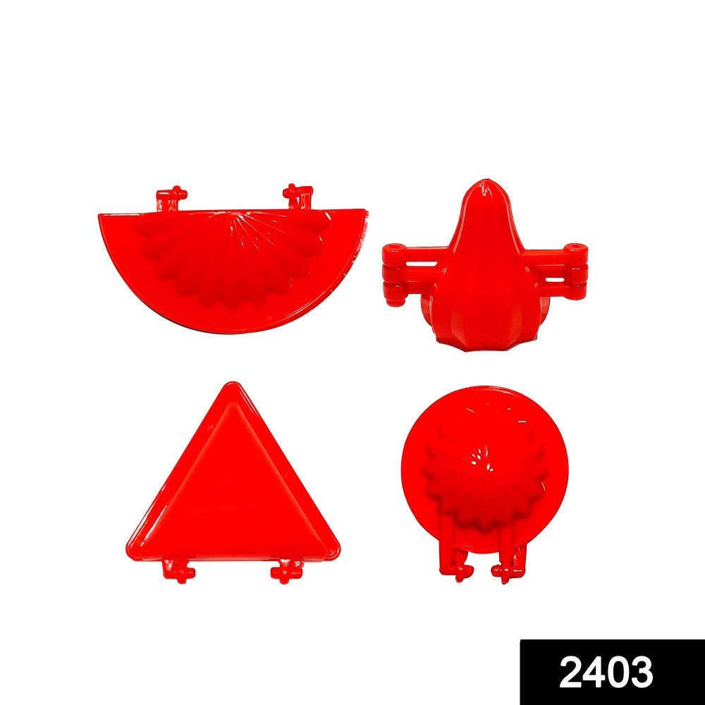 Shopmania 2403 4 Pcs Plastic Red Kitchen Tool Mould Dough Press