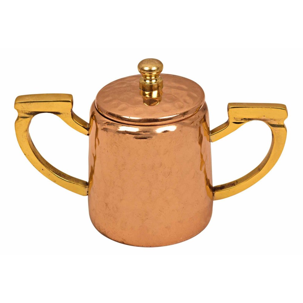 Golden Cylindrical Hammered Brass Tea Kettle, For Home, Size: 12.7cm