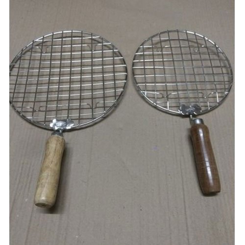 Silver Heavy Steel Papad Roaster, For Home, Hotel