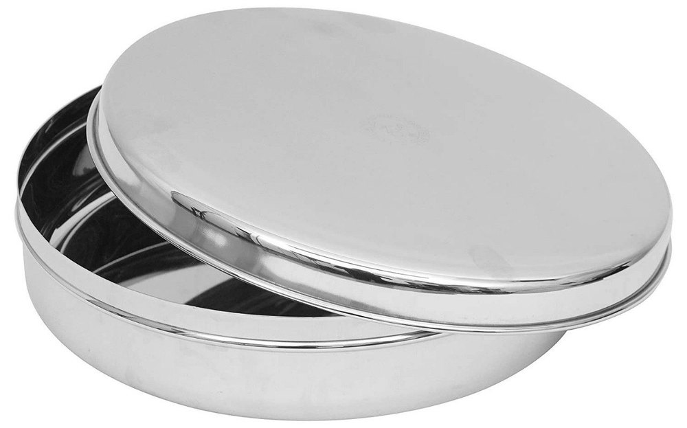 RASOI Glossy Stainless Steel Papad Dabba