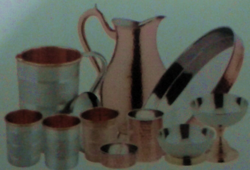Silver Hammered Copper Steel Utensils, For Restaurant, Packaging Type: Box