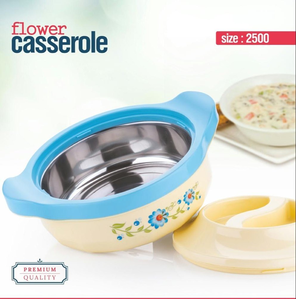 Stainless Steel Hot Meal Serving Insulated Casserole for Roti chapati with Lid 2500 ML