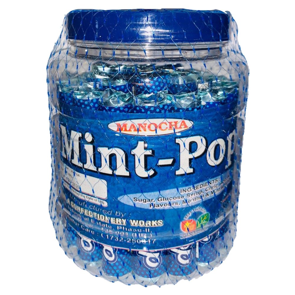 Round Manocha Mint Pop Candy, Packaging Type: Plastic Jar