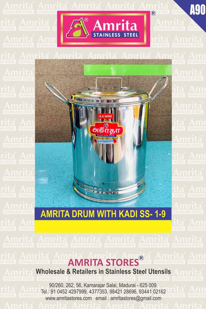 Stainless Steel Amrita Drum With Kadi Ss