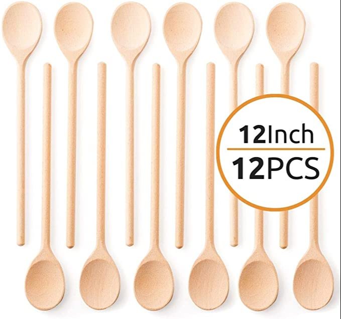 12 inch pine wooden spoon