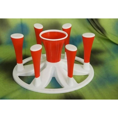 Red And White Kitchen Plastic Glass Holder