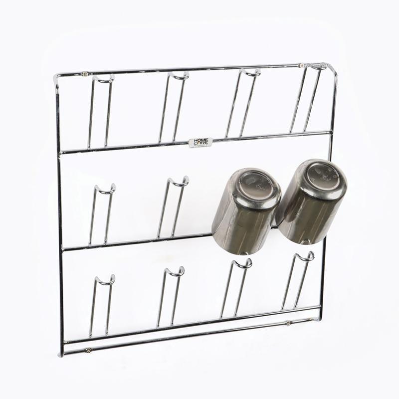 Home Care Silver Wall Mounted Glass Holder, For Kitchen