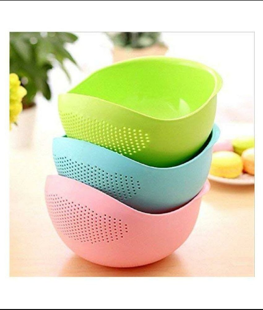 Om Kitchenawre Mix Plastic Colander Bowl, For Home, Features: Strainer