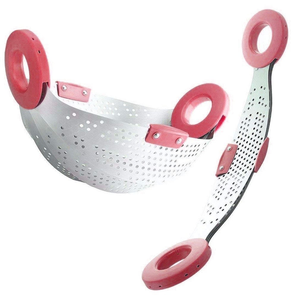 Foldable Kitchen Colander Drain Basket for Rice Pulses Fruits Vegetables Washing