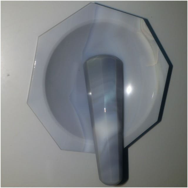 Round Gray/Black Mortar & Pestle Agate, For Laboratory