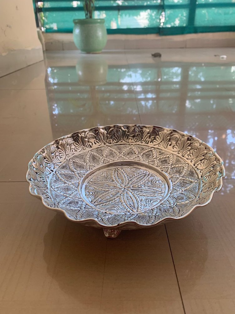 Polished 9 Inch German Silver Round Urli