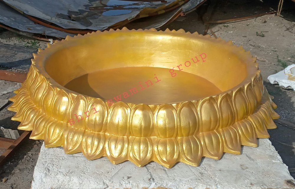Golden Fiberglass Fibre Decoration Urli