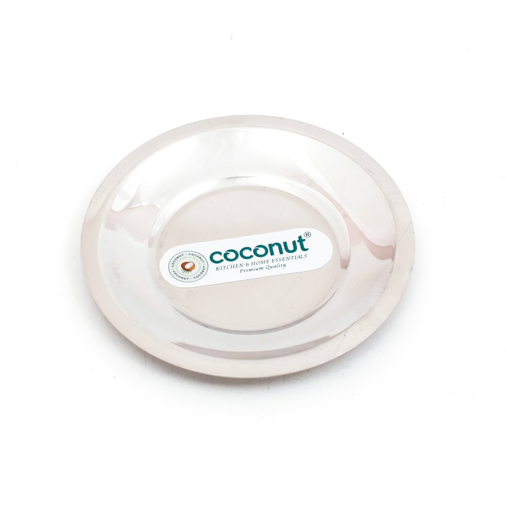 Round Silver Plain Stainless Steel Glass Lid