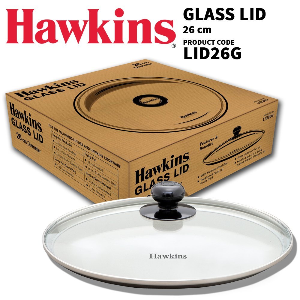Sliver And Black Round Hawkins Glass Lid, For Kitchen