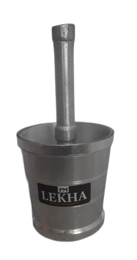 Silver Round Aluminium Mortar Pestle, For Commercial, Size: 6inchh