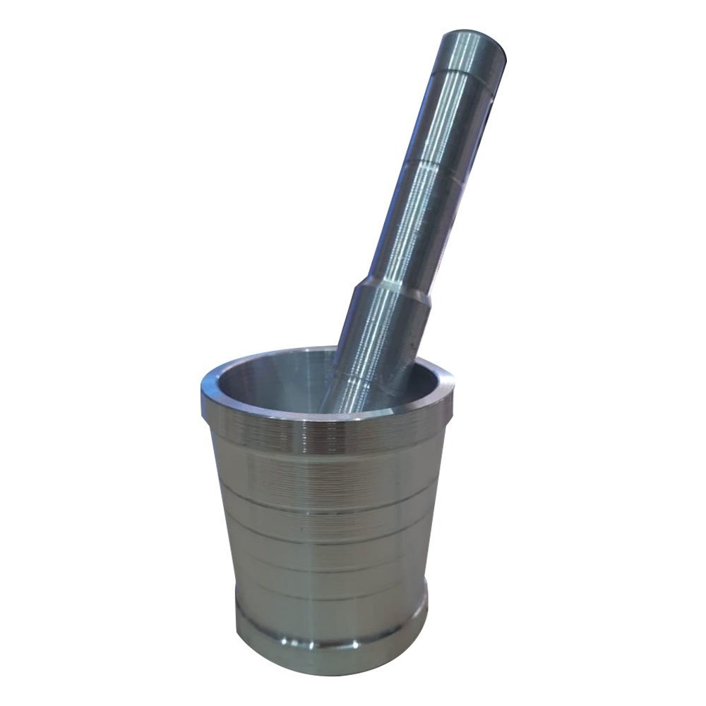 Silver Aluminium Aluminum Kitchen Mortar Pestle, Size: 1*3inch