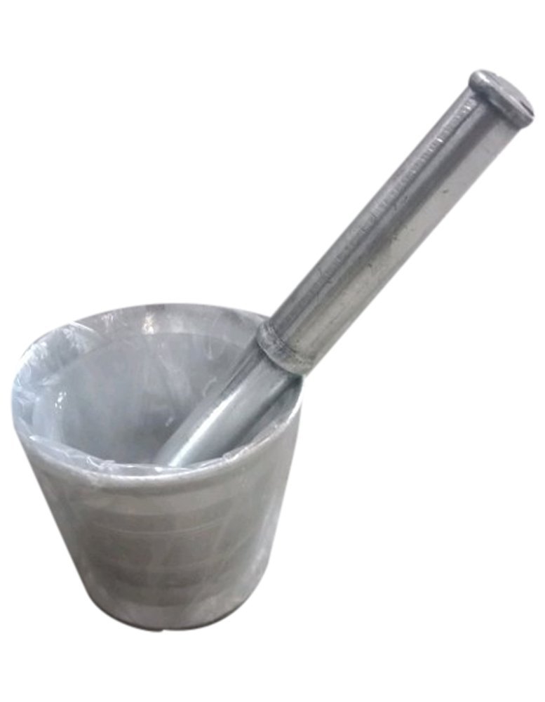 Round Silver Aluminium Khalbatta. ( Khadni), For Home