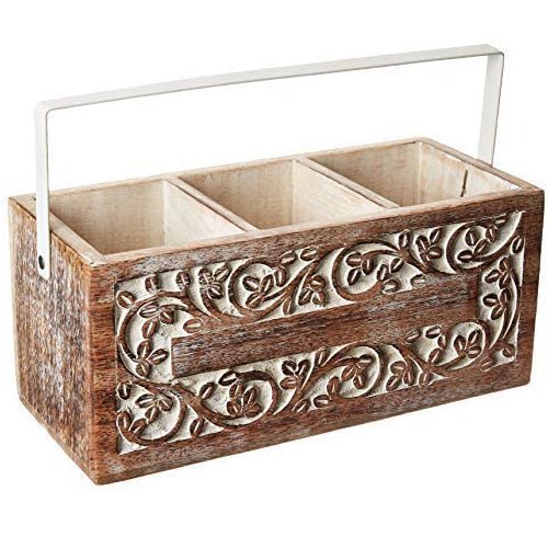 Cutlery Holder Wooden Kitchen Utensil, For Restaurant, Rectangular