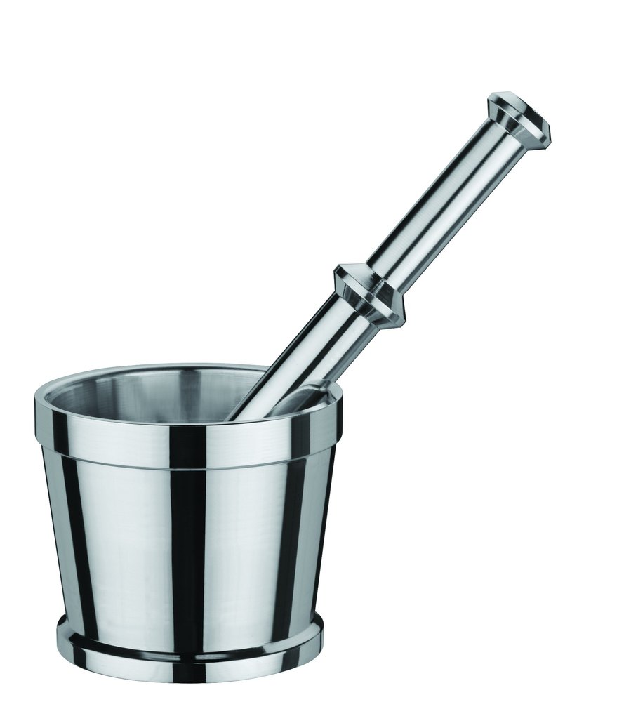 Round Silver Mortar And Pestle, For Commercial
