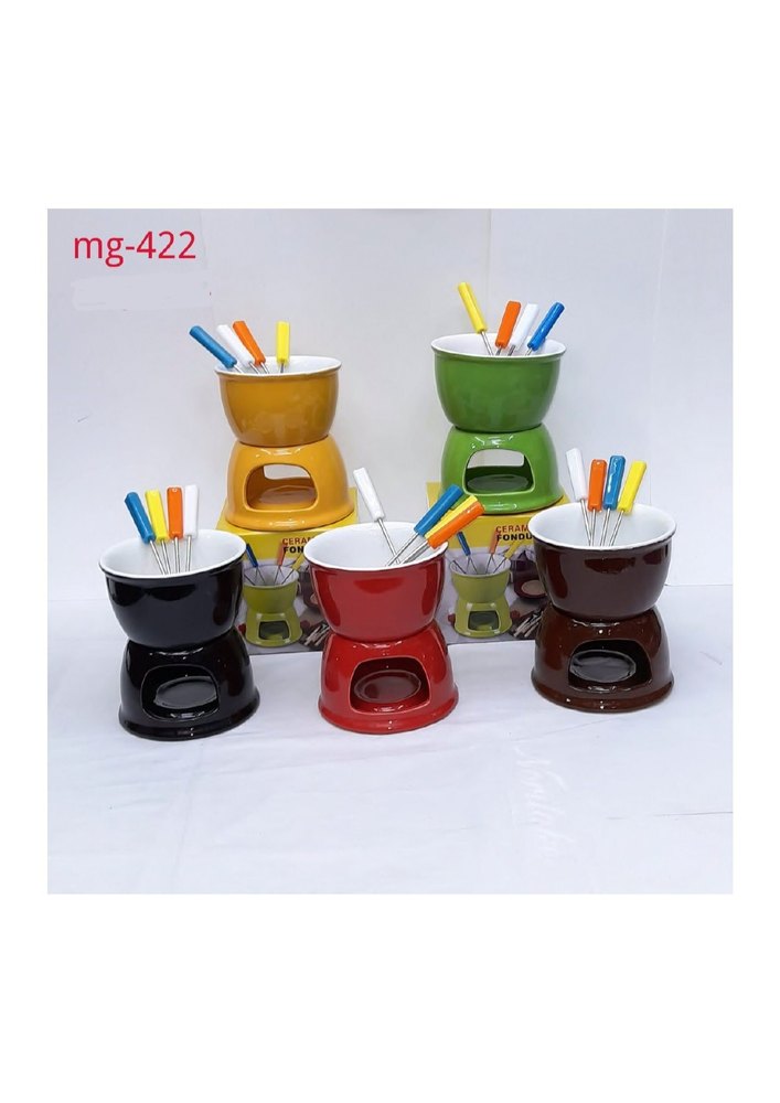 Brown Plate Holder Chocolate Fondue Pot, For Restaurant