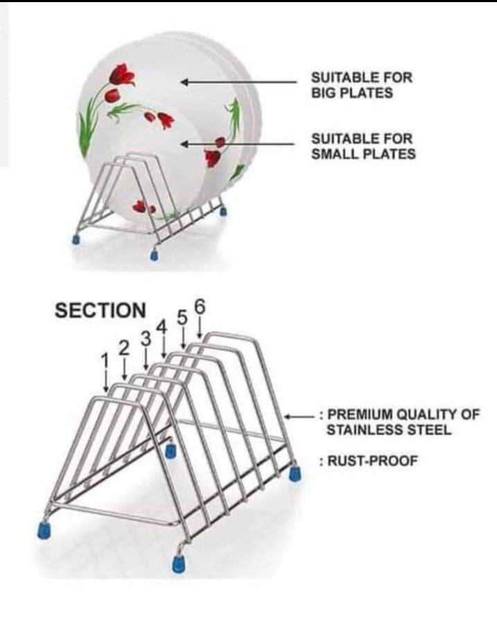 6 To 12 Plate Stand, For Restaurant