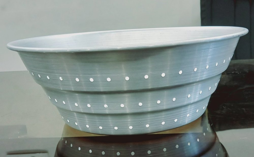 Polished Silver Aluminium Rice Strainer, For Home, Size: 6 Inch