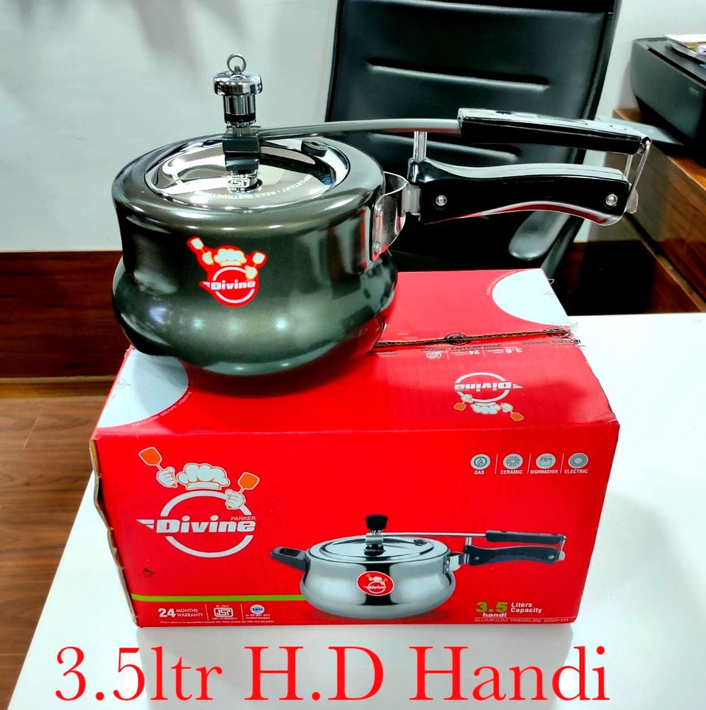 Black Aluminium Hard Anodized Pressure Cooker, For Home, Size: 3 Ltr