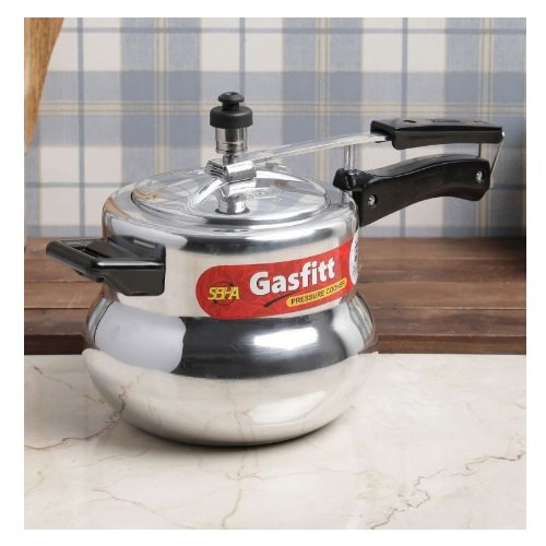 2 Pieces Round Aluminium Handi Shape 3.5ltr Pressure Cooker, Capacity: 3.5b Ltr