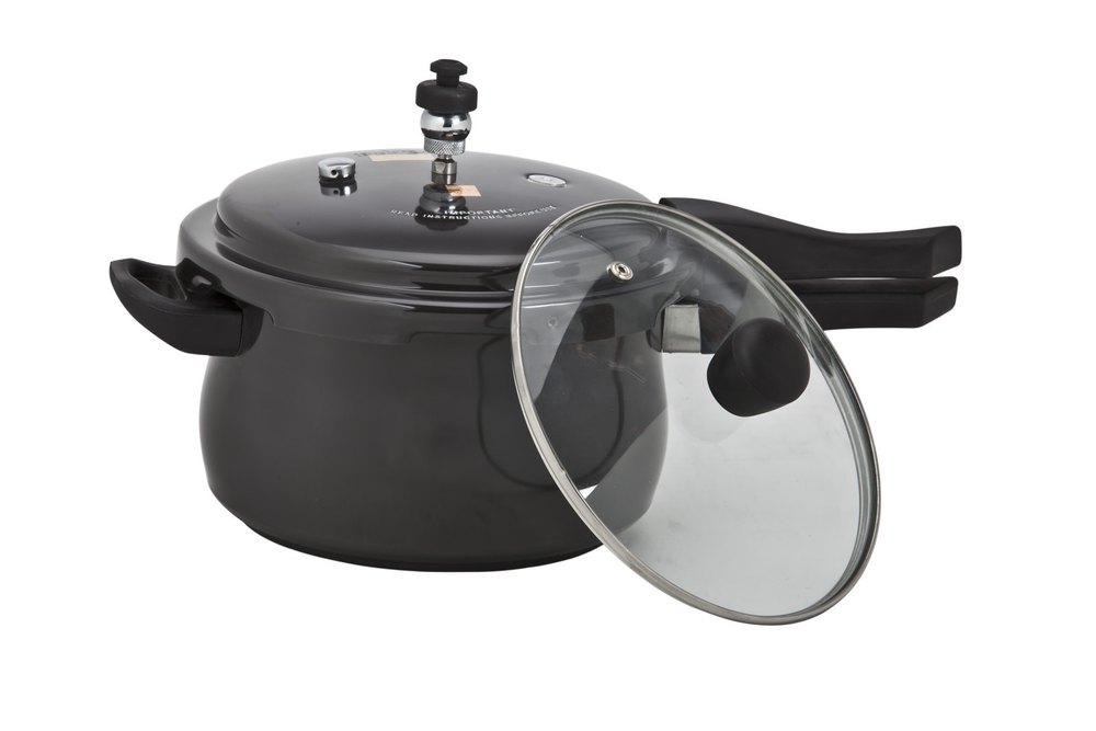 Black Hard Anodised Pressure Cooker, For Home