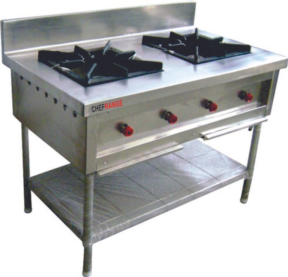 2 Nos LPG Two Burner Cooking Range, For Restaurant