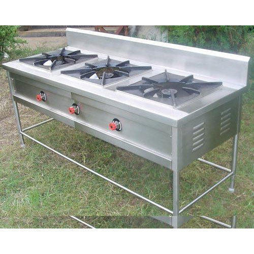 Stainless Steel Three Burner Range