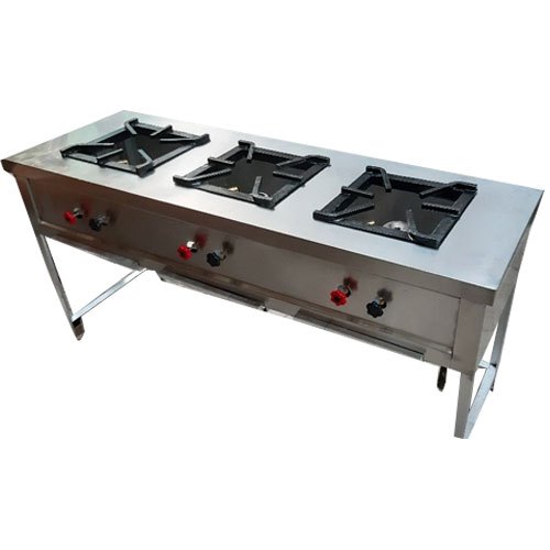 Silver Stainless Steel Burner Range for Hotel
