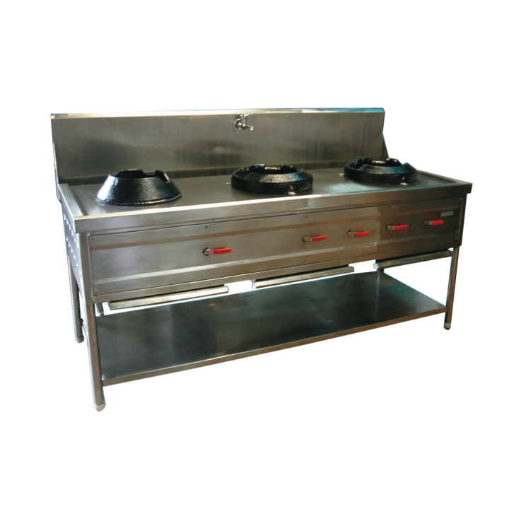 Silver Stainless Steel 3 Chinese Burner