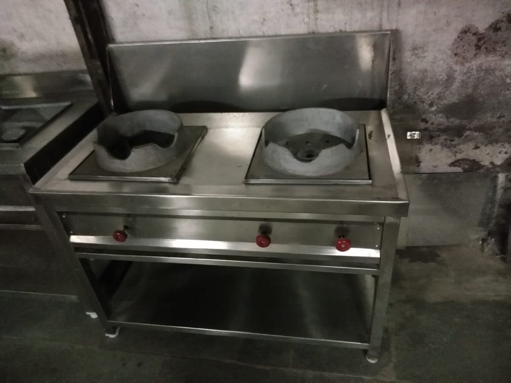 2 LPG Stainless Steel Chinese Range, For Hotel