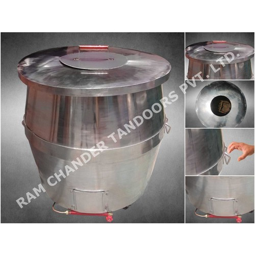 Barrel Shape Steel Body Tandoors With Gas, For Hotel, Shape: Round