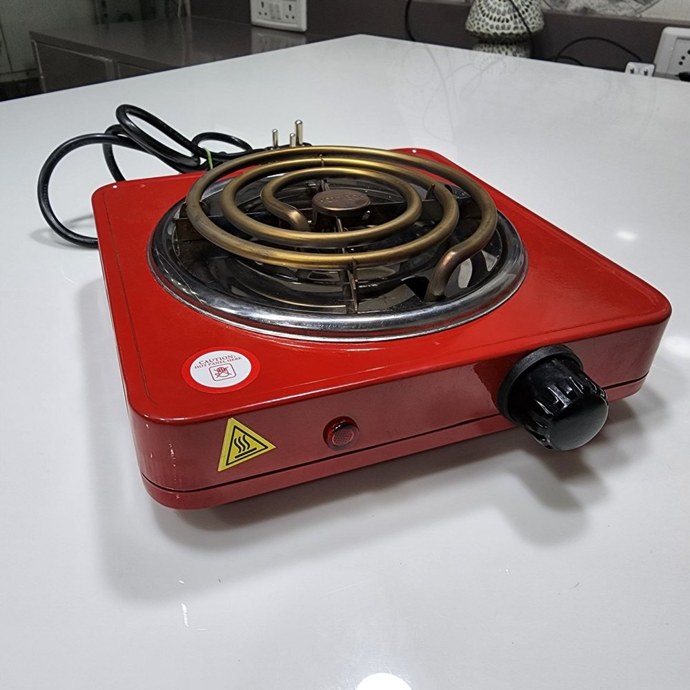 Mild Steel Hot plate 1000w, 180mm, Size: 22 X 22 X 5cm