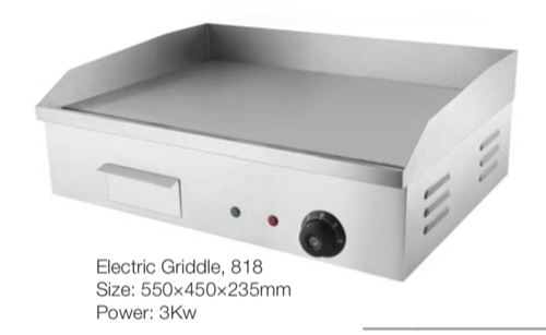 Silver Stainless Steel Commercial Electric Hot/ Griddle Plate, Size: Small And Big