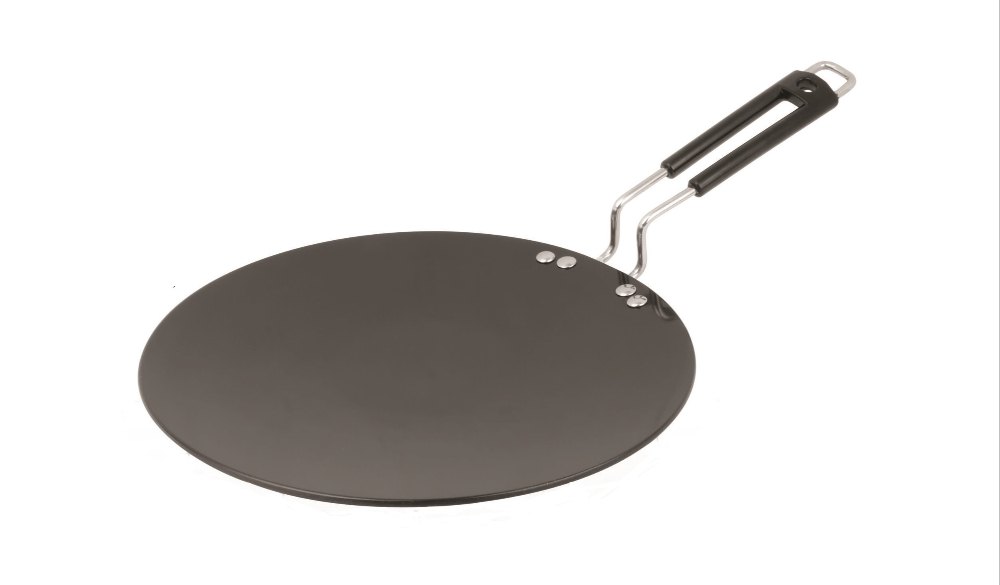 Black Aluminium Hard-Anodized Chapati Tawa 11, For Home
