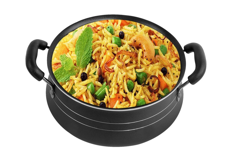 Multicolor Aluminium Non Stick Biryani Handi, For Home, Size: Lbh 23x23x4