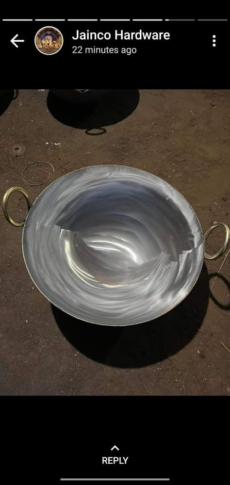 Stainless Steel Round Golden Iron Kadai, For Kitchen, Size: 8inch Diameter