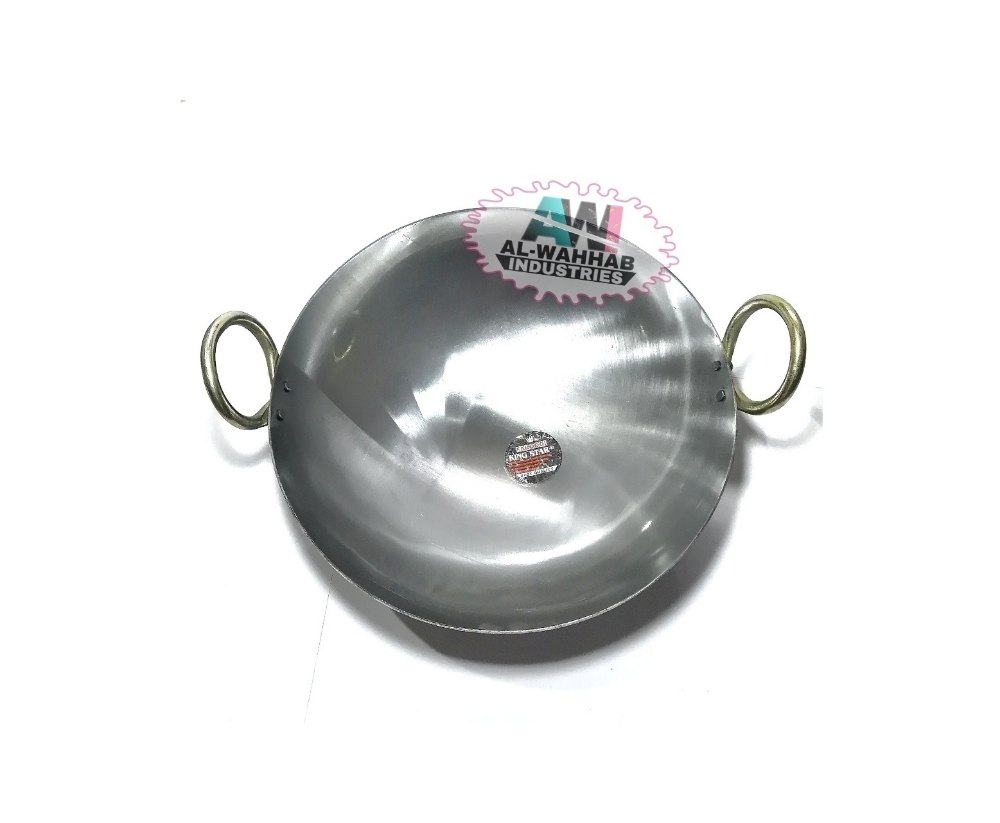 King Star Round CR Iron Karahi, Size: 8 Inch To 24 Inch