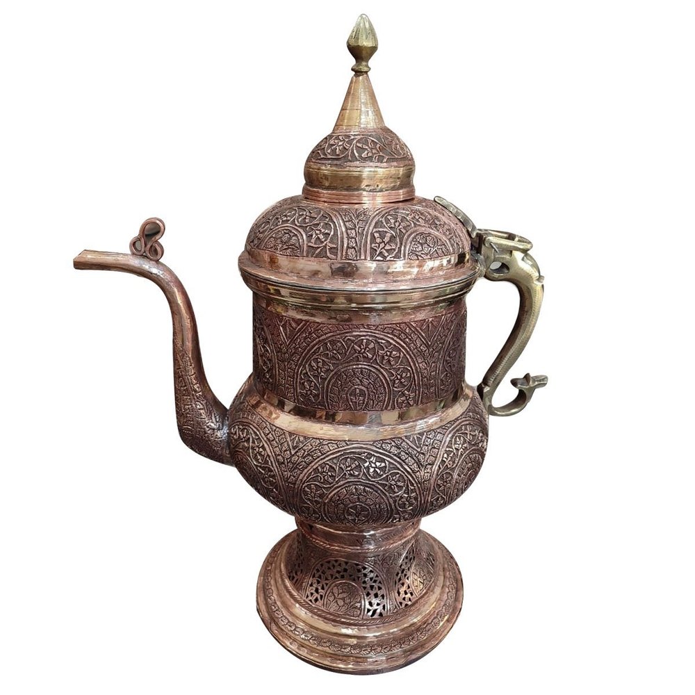 Round Hammered 2000ml Copper Kettle, Size: 20 Inch